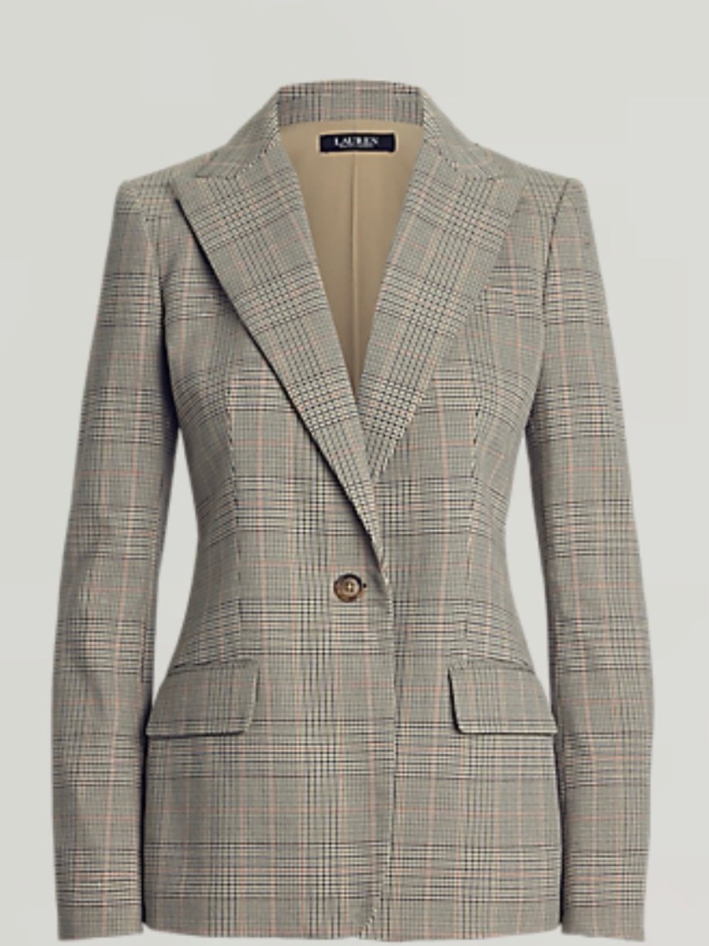 Ralph Lauren Glen Plaid Cotton-Blend Twill Blazer NWT 8P